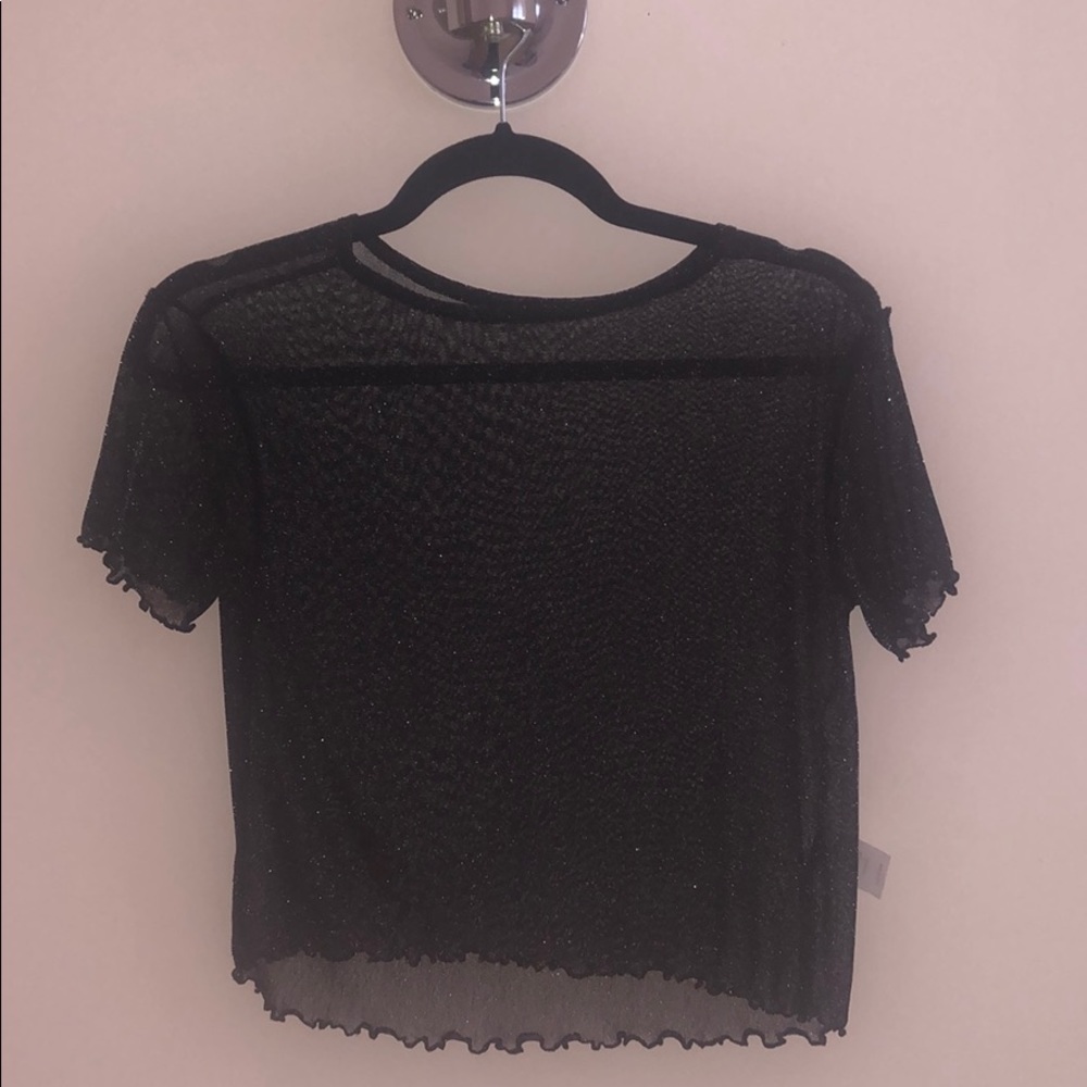 brandy mesh sparkle shirt